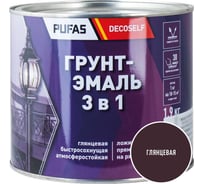 Грунт-эмаль Pufas 3 в 1 шоколадный глянц. Decoself 1,9кг тов-200097