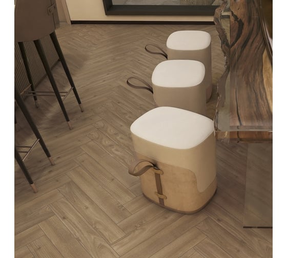 Ламинат Alpine Floor Herringbone 10 ёлка Дуб Калабрия 600x100x10 мм, площадь 1.56 м2 LF107-09 1