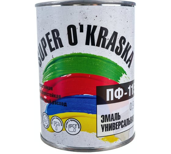 Эмаль super maler ПФ-115 белый глянцевый 0,9кг Лк-00005637