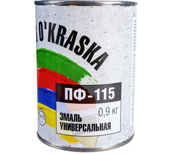 Эмаль super maler ПФ-115 Желтый 0,9кг Лк-00005649