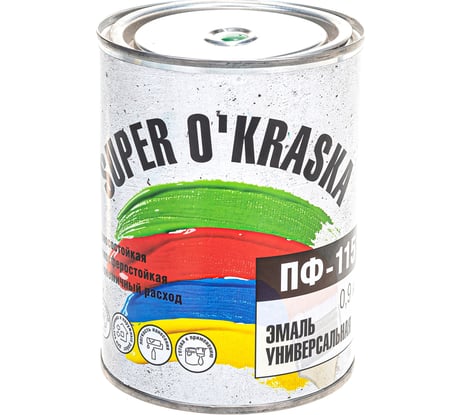 Эмаль super maler ПФ-115 Зеленый 0,9кг Лк-00005651