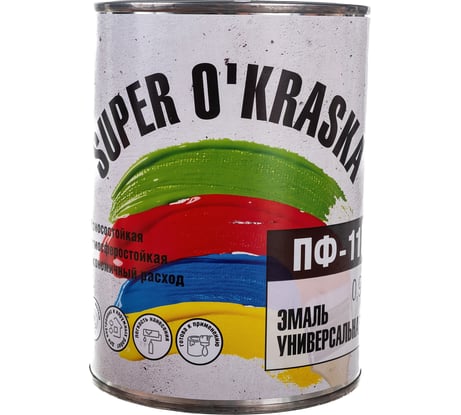 Эмаль super maler ПФ-115 Черный 0,9кг Лк-00005662