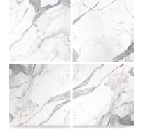 Набор из 4-х панелей Стильный Дом 60x60 Мрамор каррара серый v98485