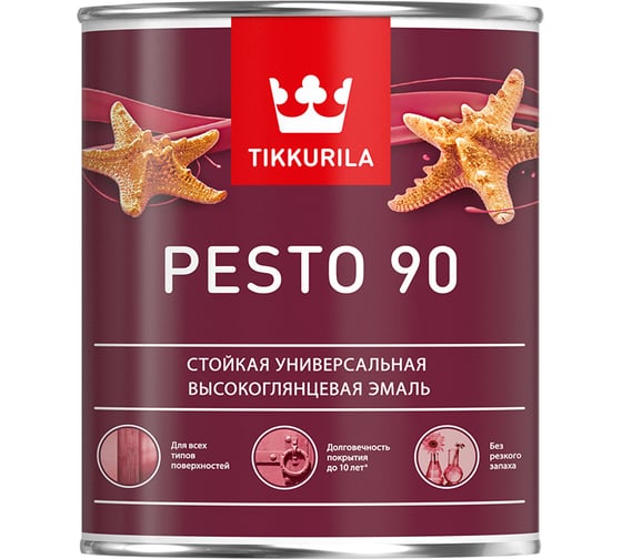 Эмаль Tikkurila PESTO 90 база С высокоглянцевая 0,9 л 700001079