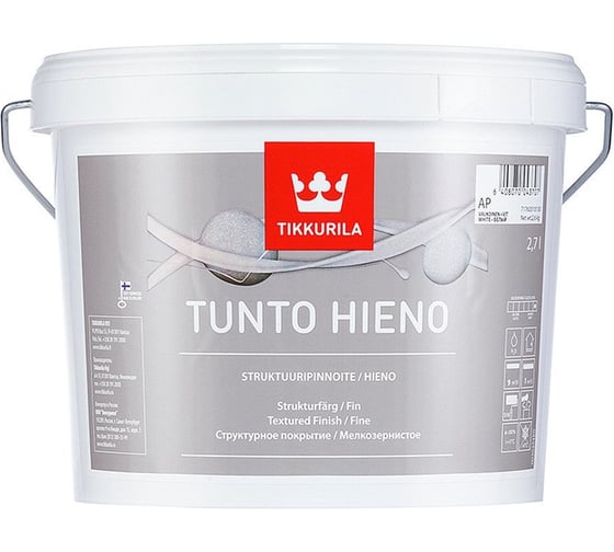 Декоративное покрытие TIKKURILA ТУНТО AP мелкозернистое, 2.7 л 27433 1