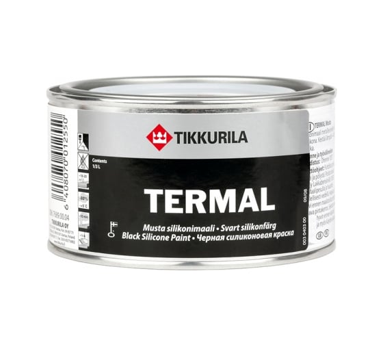 Силиконовая краска TIKKURILA ТЕРМАЛ черная, 0.33 л 22216