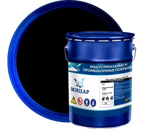 Краска фасадная Мицар АК-124 5 кг чёрная УТ000013876