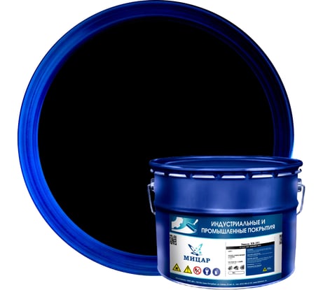 Краска фасадная Мицар ХВ-161 10 кг чёрный УТ000012982