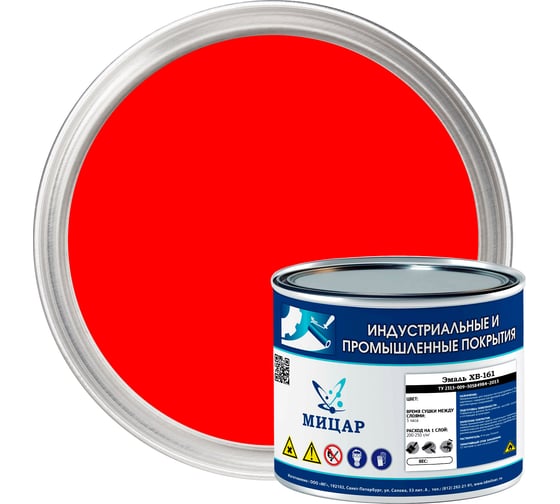 Эмаль Мицар ХВ-124 1,8 кг красный УТ000012936