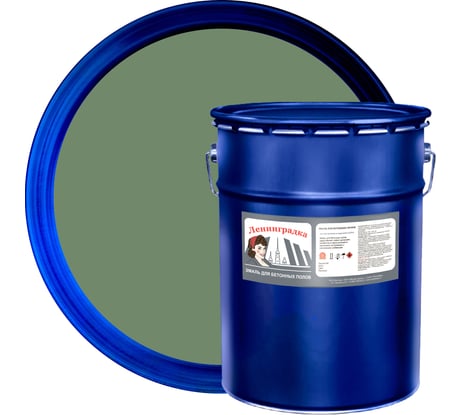 Износостойкая краска для бетонных полов ЛЕНИНГРАДКА АК-114 20 кг хаки УТ000013539