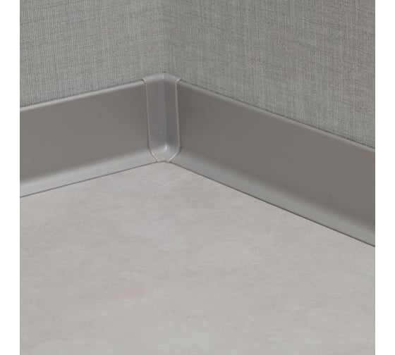 Плинтус алюминиевый Bonkeel ПЛ60,501л серебро люкс, 2500x58,5x11,2м 135651