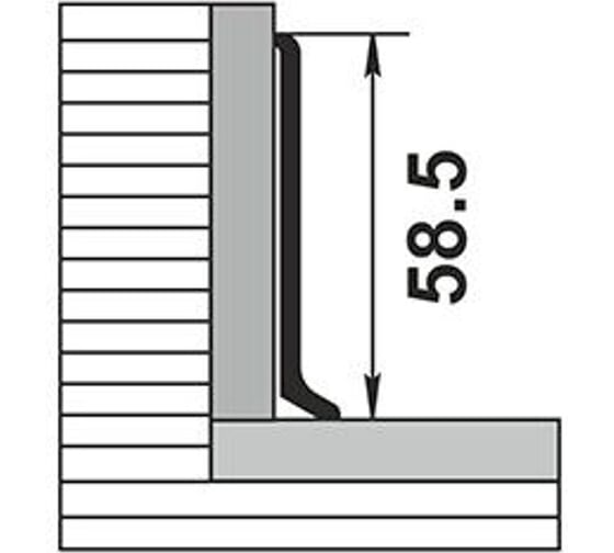 Плинтус алюминиевый Bonkeel ПЛ60,501л серебро люкс, 2500x58,5x11,2м 135651