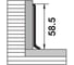 Плинтус алюминиевый Bonkeel ПЛ60,501л серебро люкс, 2500x58,5x11,2м 135651 4