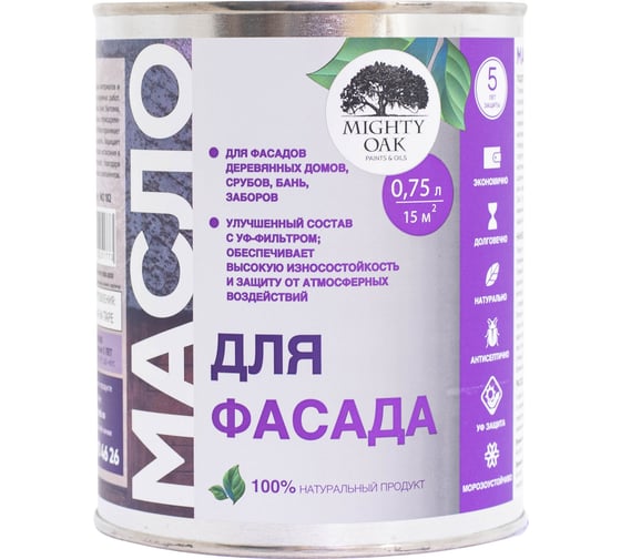 Масло для фасада MIGHTY OAK 0,75л MO182 1