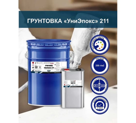 Грунтовка HardMax "униэпокс" 211 светло-серая (бар 25 кг) 4690417091379