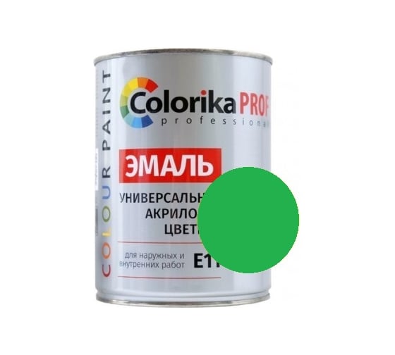 Акриловая универсальная эмаль Colorika Prof 0,9л зеленая, для наруж. и внутр. работ 92487 1