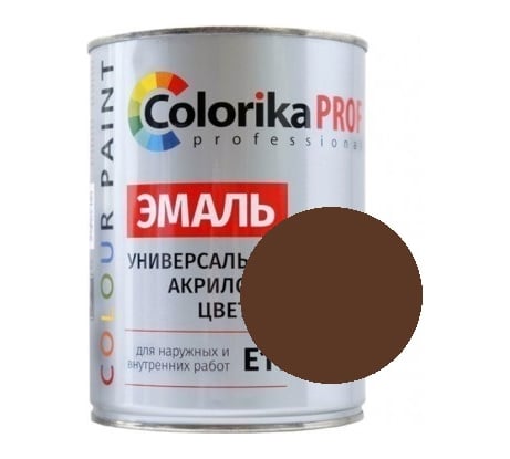 Акриловая универсальная эмаль Colorika Prof 0,9л коричневая, для наруж. и внутр. работ 92484