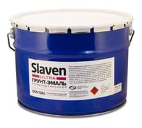 Грунт-эмаль Slaven ULTRA быстросохнущая коричневый RAL 8017, 12 кг 129637
