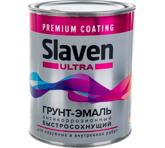 Грунт-эмаль Slaven ULTRA быстросохнущая серый RAL 7012, 1.2 кг 129670