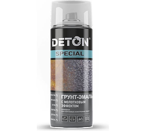 Аэрозольная молотковая грунт-эмаль DETON серая ART 129678