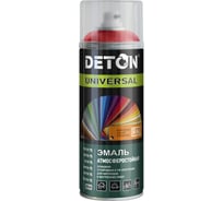 Аэрозольная эмаль Deton универсальная Красный транспортный RAL 3020 UNIVERSAL 520 мл 127057 DTN-A07365