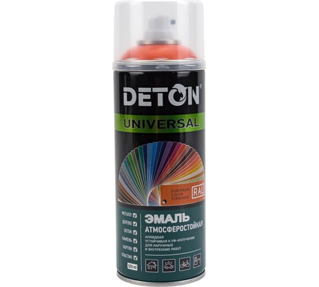 Аэрозольная эмаль Deton универсальная Оранжевая RAL 2009 UNIVERSAL 520 мл 126909 DTN-A46795