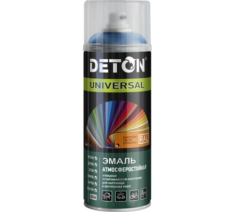 Аэрозольная эмаль Deton универсальная Синяя RAL 5010 UNIVERSAL 520 мл 126916 DTN-A46796