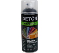 Аэрозольная эмаль Deton универсальная Черная матовая RAL 9005 UNIVERSAL 520 мл 126923 DTN-A46788