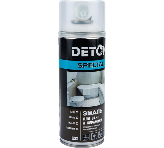 Аэрозольная эмаль Deton для ванн и керамики белая SPECIAL 520 мл 127114 DTN-A07300