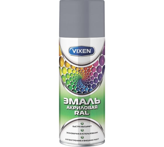 Акриловая эмаль VIXEN VX-37046 телегрей 2, аэрозоль, 520 мл 54603 1