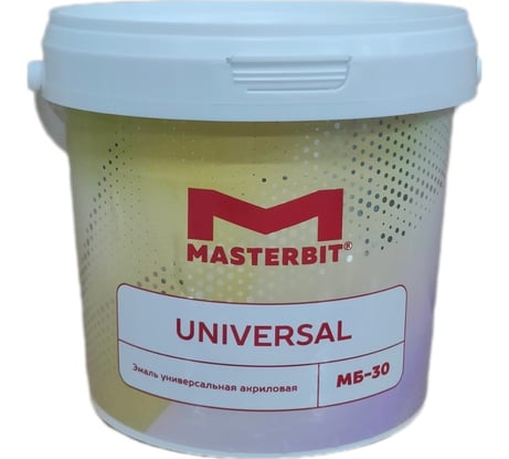 Акриловая эмаль МАСТЕРБИТ МБ-30 UNIVERSAL глянцевая 0,9 кг ТД000001709