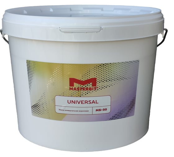 Акриловая эмаль МАСТЕРБИТ МБ-30 UNIVERSAL полуглянцевая 10 кг ТТД000001707 1