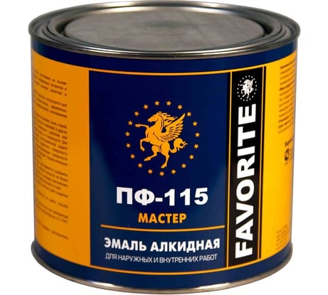 Эмаль ФАВОРИТ ПФ-115 белая 2,4 кг МАСТЕР, ГОСТ 6465-76 77246