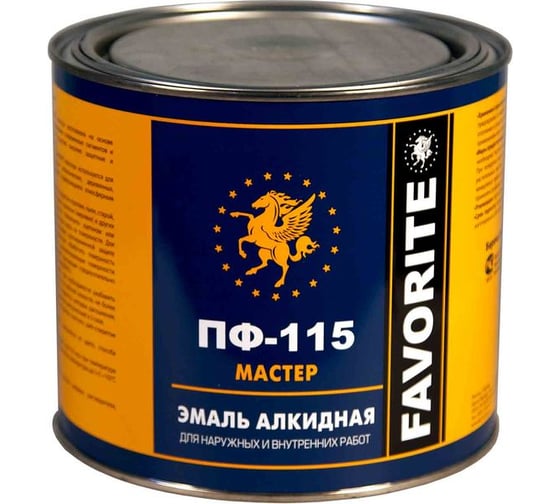 Эмаль ФАВОРИТ ПФ-115 вишневая 2,4 кг МАСТЕР, ГОСТ 6465-76 87489 1