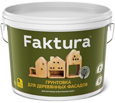 Антисептическая грунтовка для деревянных фасадов FAKTURA ведро 9 л О02706