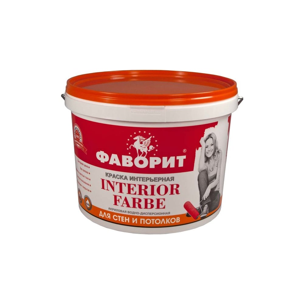 Краска ФАВОРИТ ВДАК 20И-1 для стен и потолков белая евроведро 15 кг ...