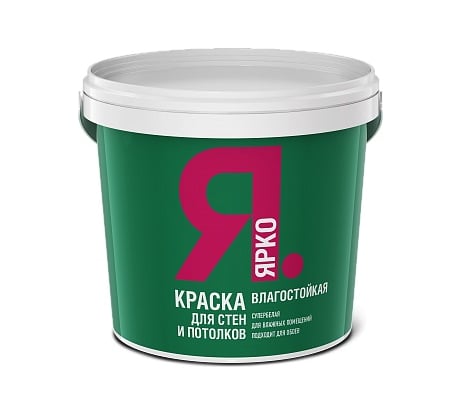 Влагостойкая краска для стен и потолков ЯРКО ведро 1,3 кг О02871