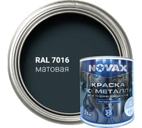 Грунт-эмаль Novax 3 в 1 для профессионалов матовая (3л - 2,5кг) (темно-серый RAL 7016) NP-2504