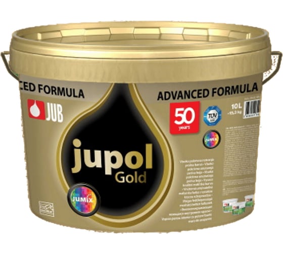 Моющаяся краска для стен и потолков JUB JUPOL GOLD 2л, база А, цвет: белый 1009806