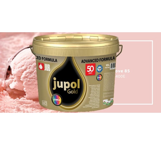 Моющаяся краска для стен и потолков JUB JUPOL GOLD 2л, база А, цвет: 400E 1009806-400E 1