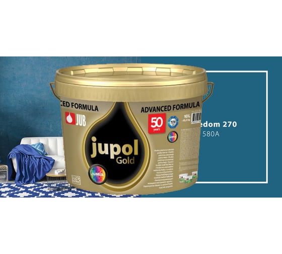 Моющаяся краска для стен и потолков JUB JUPOL GOLD 5л, база B, цвет: 580A 1009810-580A 1