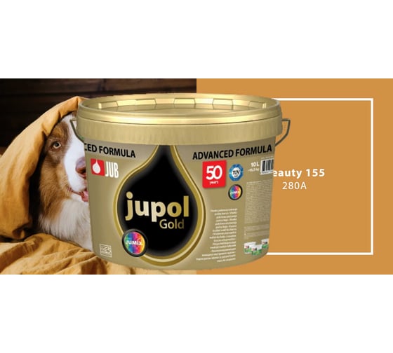 Моющаяся краска для стен и потолков JUB JUPOL GOLD 5л, база C, цвет: 280A 1009808-280A 1