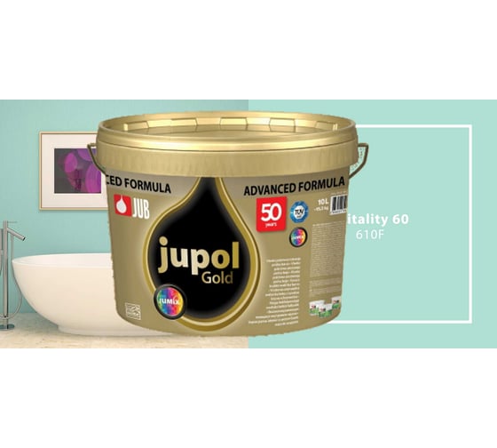 Моющаяся краска для стен и потолков JUB JUPOL GOLD 2л, база А, цвет: 610F 1009806-610F 1