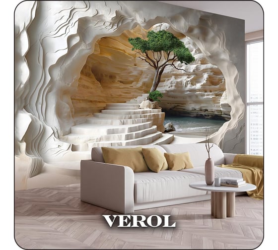 Фотообои Verol 3D на стену флизелиновые Дерево 400x283 см, 11.32 м2, виниловые, водостойкие, обои для кухни моющиеся 312-ФФО-05907