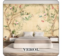 Фотообои Verol 3D на стену флизелиновые Цветы и птицы 500x283 см, 14.15 м2, водостойкие, обои для кухни моющиеся 330-ФФО-05917