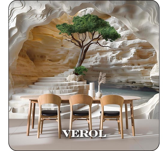 Фотообои Verol 3D на стену флизелиновые Дерево 500x283 см, 14.15 м2, виниловые, водостойкие, обои для кухни моющиеся 311-ФФО-05907
