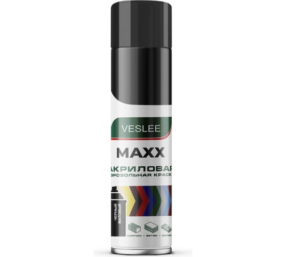 Аэрозольная краска Veslee MAXX 650 мл черный матовый RAL 9005 VX9005m
