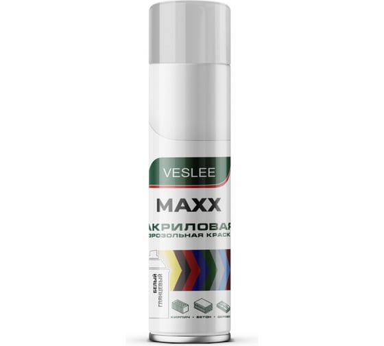 Аэрозольная краска Veslee MAXX 650мл белый глянцевый RAL 9003 VX9003