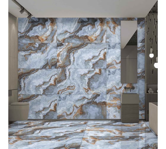 Керамогранит Belleza HARLOW BLUE (GOLDEN GLOSSY CARVING) 60x120 см, GS СК000042813