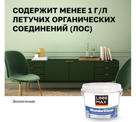 Краска LINNIMAX WunderClean B1 2,5 л 948105933
